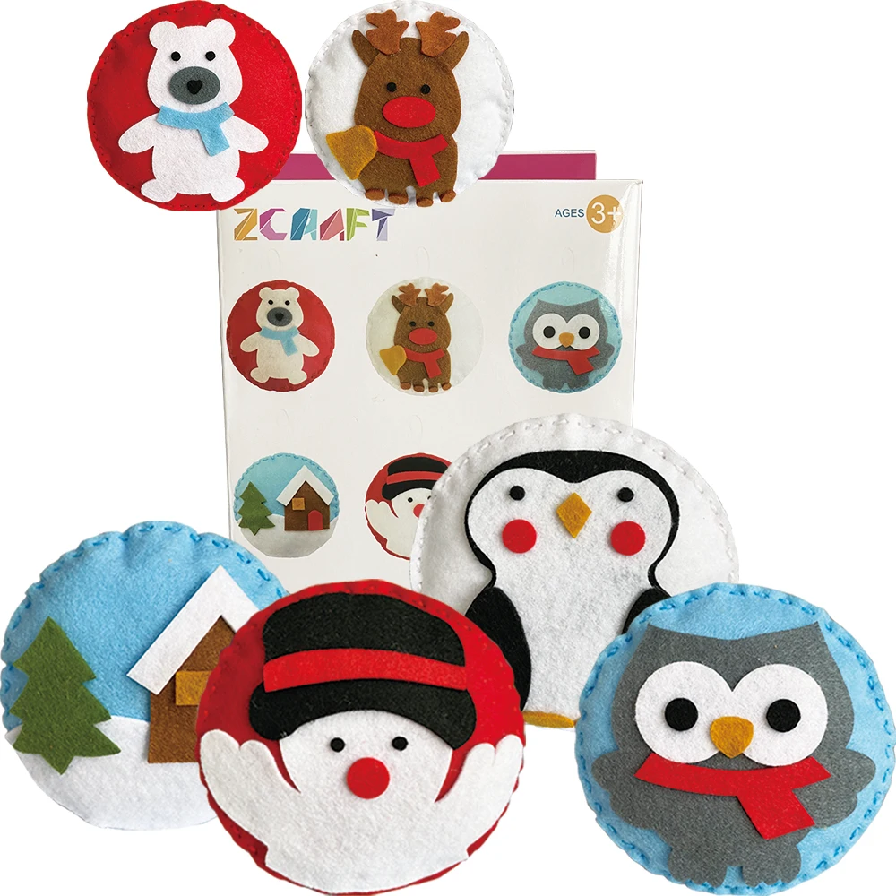 

Felt DIY Sewing Crafts (Christmas Ornaments DIY Set),DIY Kit My First Sewing Kit for Kids Girls Boys Preschool Sewing Kits