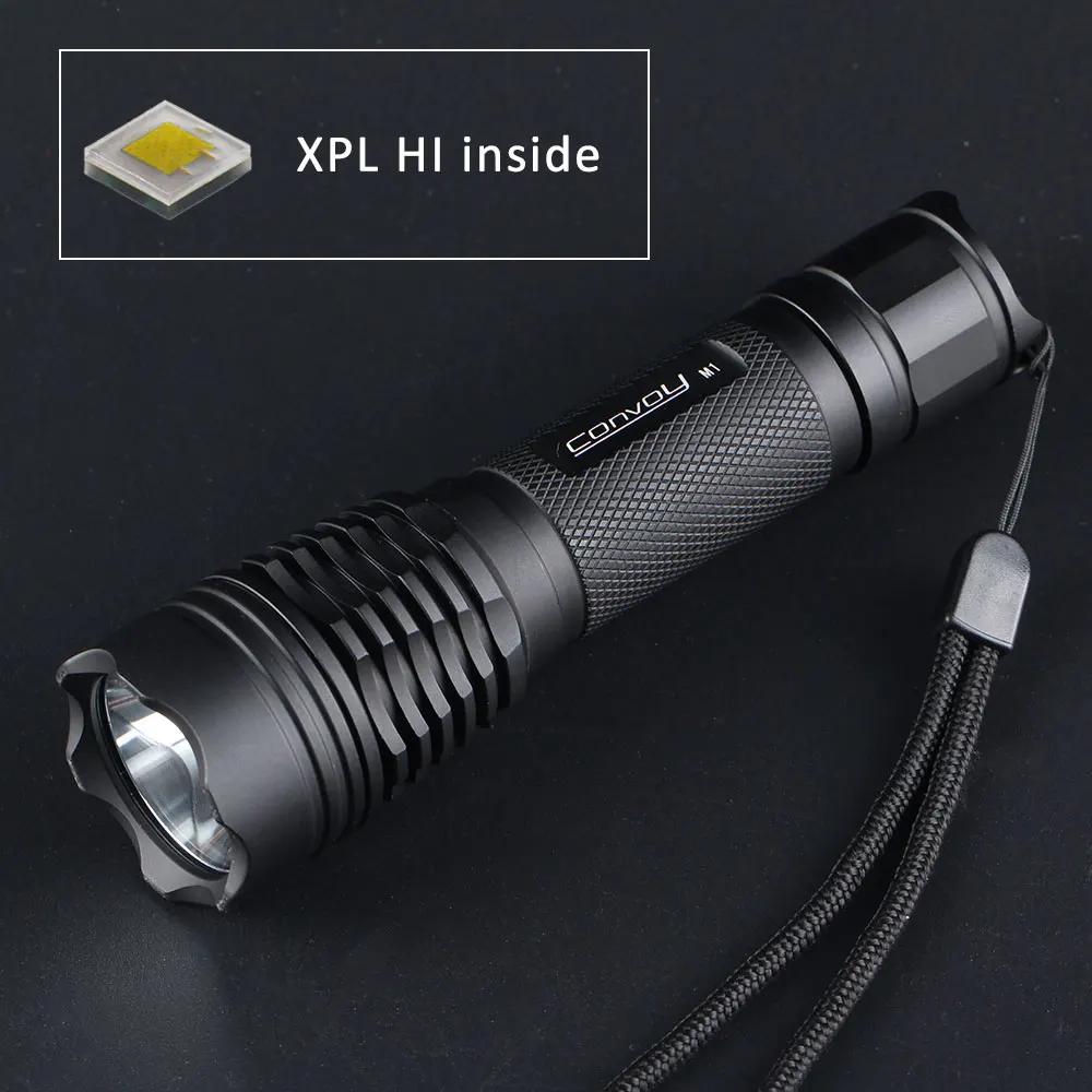Светодиодный фонарь Linterna Convoy M1 Cree XPL HI мощный 7135*8 Biscotti светодиодный 18650 рабочий