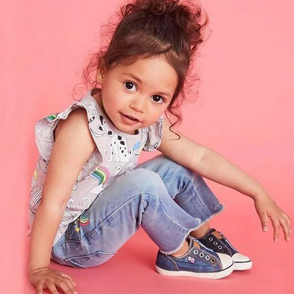 Children Fashion Clothes Set Girl Pony Cartoon Rainbow T-shirt Top Shorts Casual Sports | Детская одежда и обувь