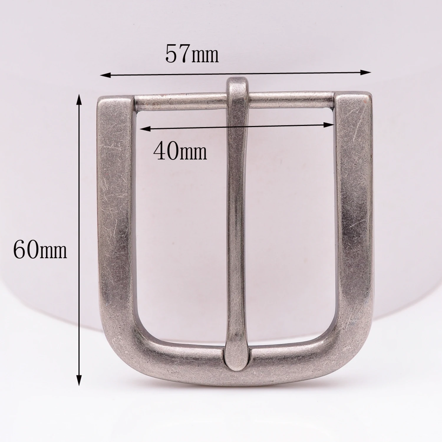 

Alloy Prong Pin Clip Buckle Men Leather Belt Replacement Old Silver Belt Buckle 60*57MM (INNER 40 MM)