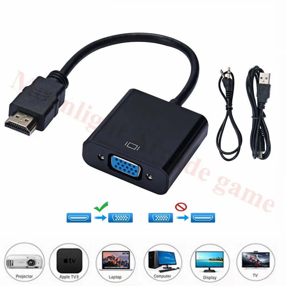 

HD 1080P HDMI-compatible to VGA adapter converter cable For Xbox PS4 PC laptop TV box to projector display HDTV