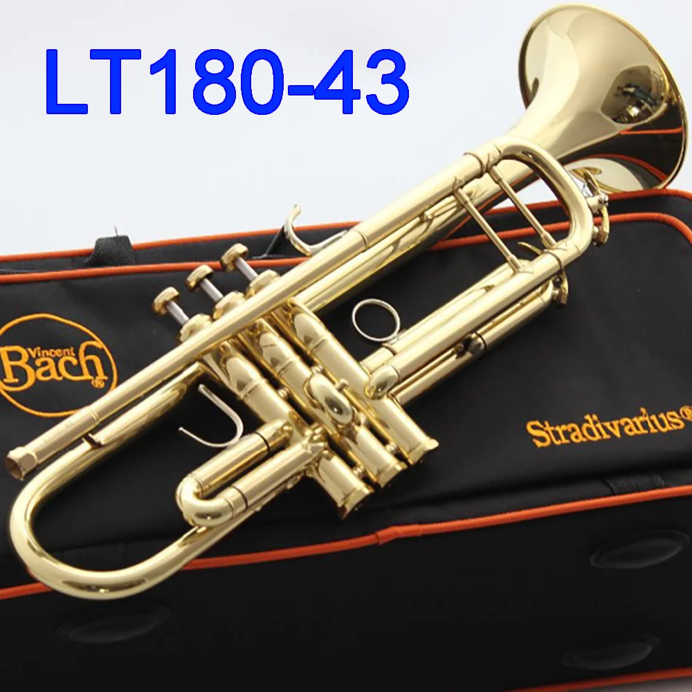 

New MFC Bb Trumpet LT180-43 Gold Lacquer Music Instruments Profesional Trumpets Student Included Case Mouthpiece Accessories