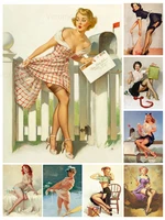 sexy lady women tin sign metal vintage wall art stickers plates plaque metal signs for club bar pub bedroom home decoration