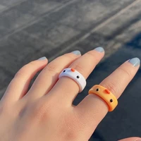 frog ring polymer clay resin rings for girls animal jewelry for women summer fashion travel jewelry gifts 2021 cute chick ring