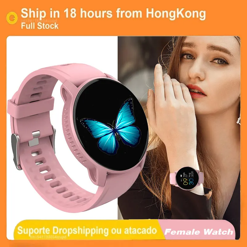 

Новые женские умные часы, женские часы с одним касанием, напоминанием о сообщениях, пульсометром, фитнес-трекером, водонепроницаемые женски...