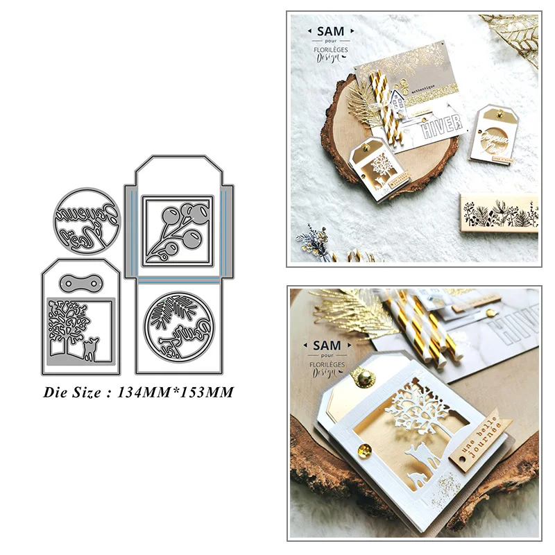 

Tag Label Frame Metal Cutting Dies for DIY Scrapbook Album Paper Card Decoration Crafts Embossing 2021 New Dies