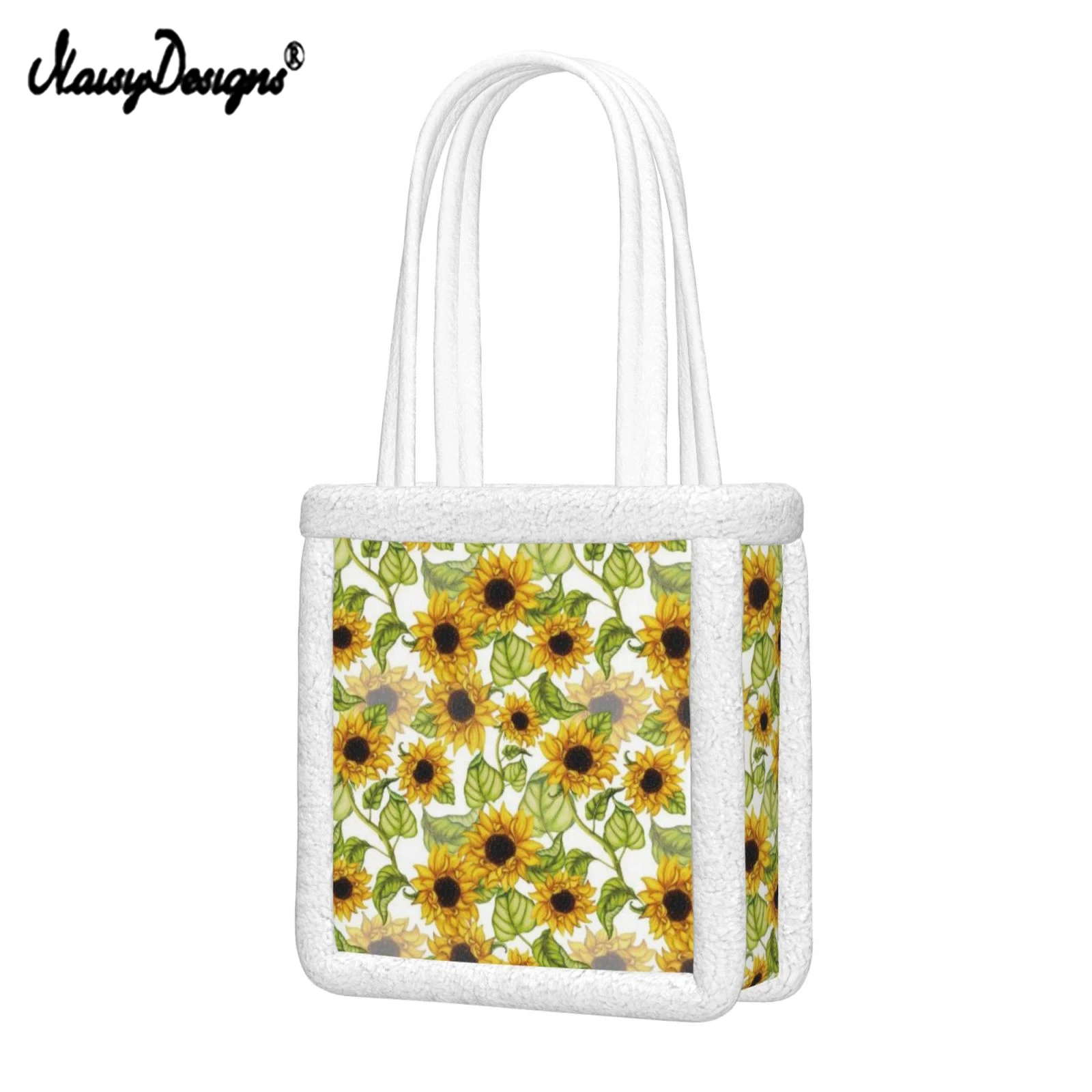 

Женская сумка на плечо с принтом подсолнуха, из искусственного меха