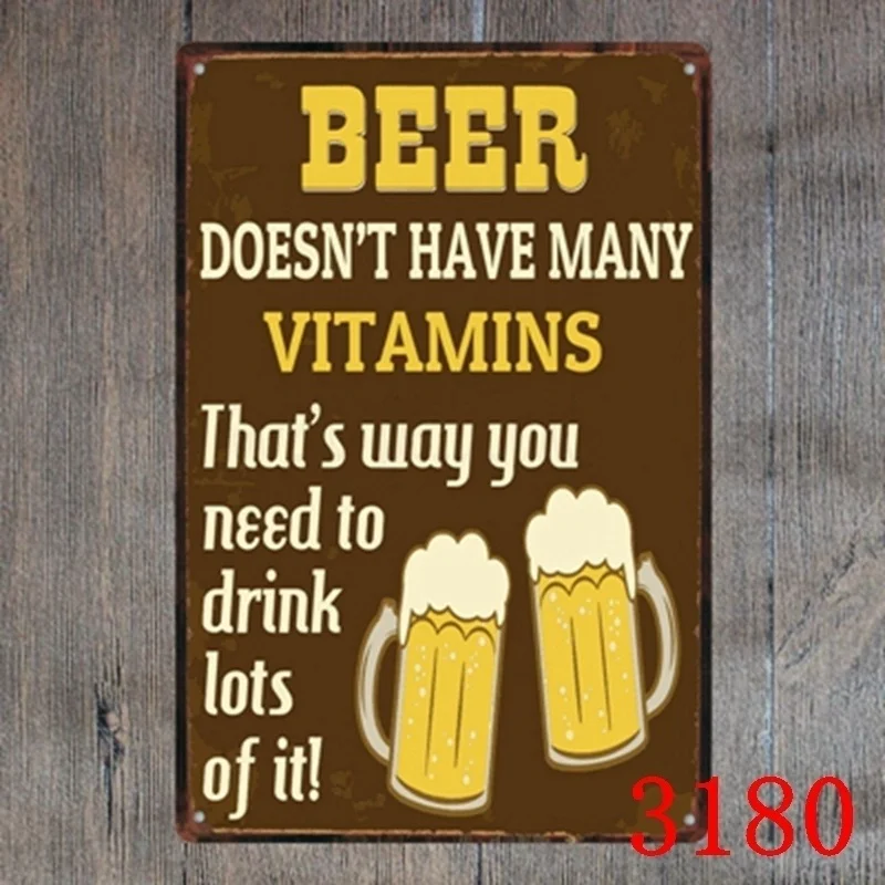 

metal Tin Sign 20*30 cm beer doesn't have many vitamins Decor Bar Pub Home Vintage Retro Poster comic sticker