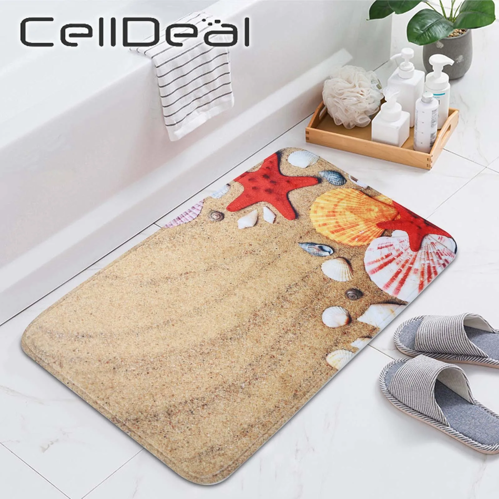 

Anti Slip Bathroom Mat Flannel Printed Absorbent Floor Rugs Bathtub Side Carpet Shower Room Entrance Doormat 2 Sizes Home Décor