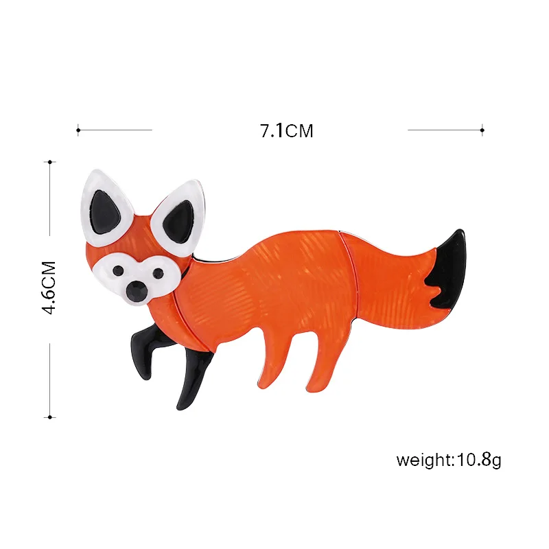 Женская акриловая брошь Blucome из ацетатного волокна в форме лисы ручной работы