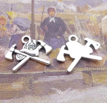 

Charm for making jewelry 10pcs 19x16mm antique silver color ax charms
