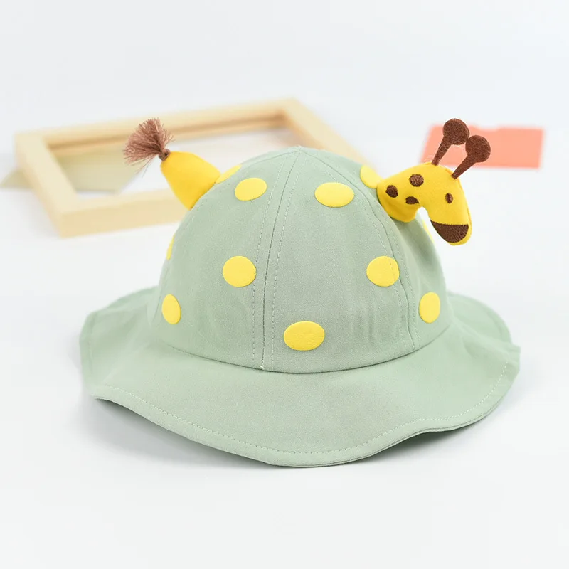 

1-3 years old Cute hat for boys and girls Giraffe dot doll hat Sunshade fisherman's hat in spring, summer and Autumn Thin hat
