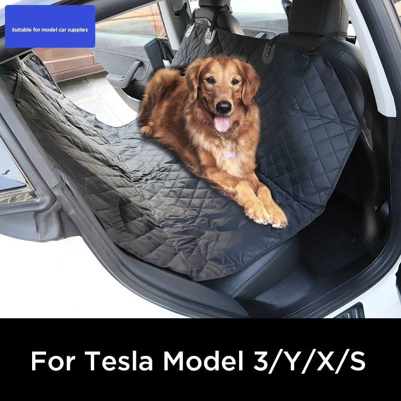 売却 犬のキャリア防水リアバックペット犬のカーシートカバーマットハンモックプロテクターテスラためモデル3 X/y/s