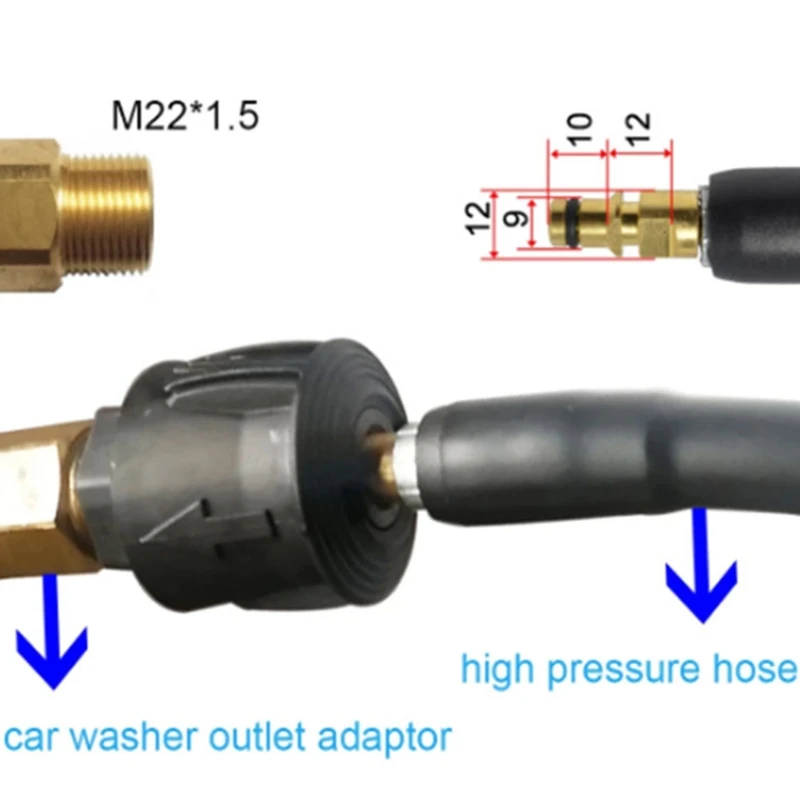 

Quick Disconnect Kit Pressure Washer Adapter Set Durable Washer Hose Connector Durable Washer Outlet Adaptor for Home P15F