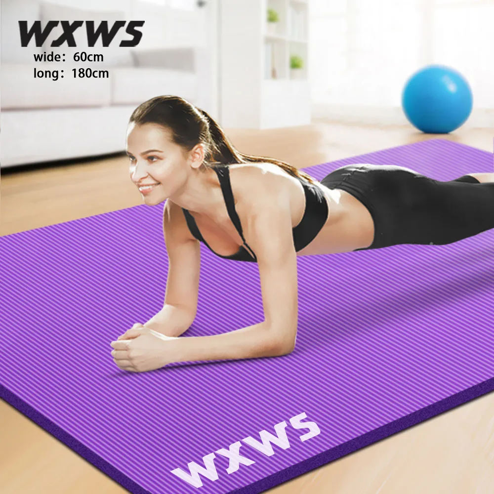 

Коврик для йоги толщиной 180 х 60 х 1 см, Нескользящие коврики для упражнений и фитнеса с ремешком для переноски, коврики для йоги и фитнеса