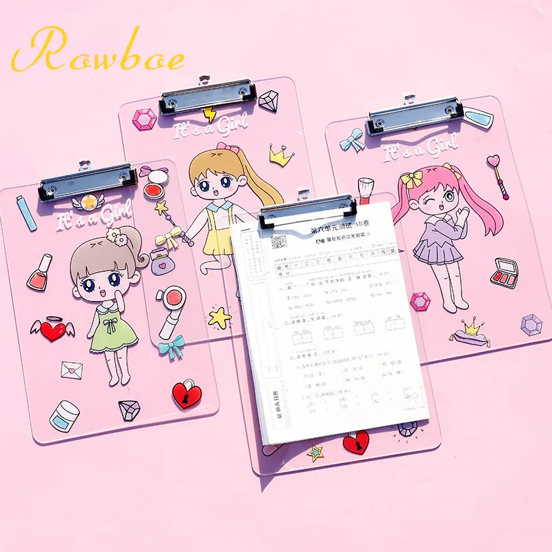 ROWBOE симпатичные канцелярские принадлежности kawaii папка A4 доска папка офисные принадлежности коврик канцелярская акриловая письменная доска kawaii принадлежности