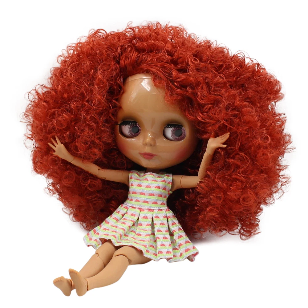 Ледяной DBS Blyth кукла темная кожа совместное тело блестящее лицо афро волосы