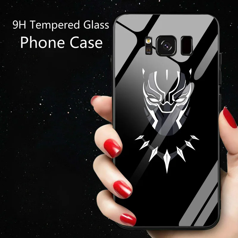 Чудо-яд Бэтмен световой Стекло чехол для samsung Galaxy S7 S8 S9 S10 e A7 A8 Plus Note 8 9 черный