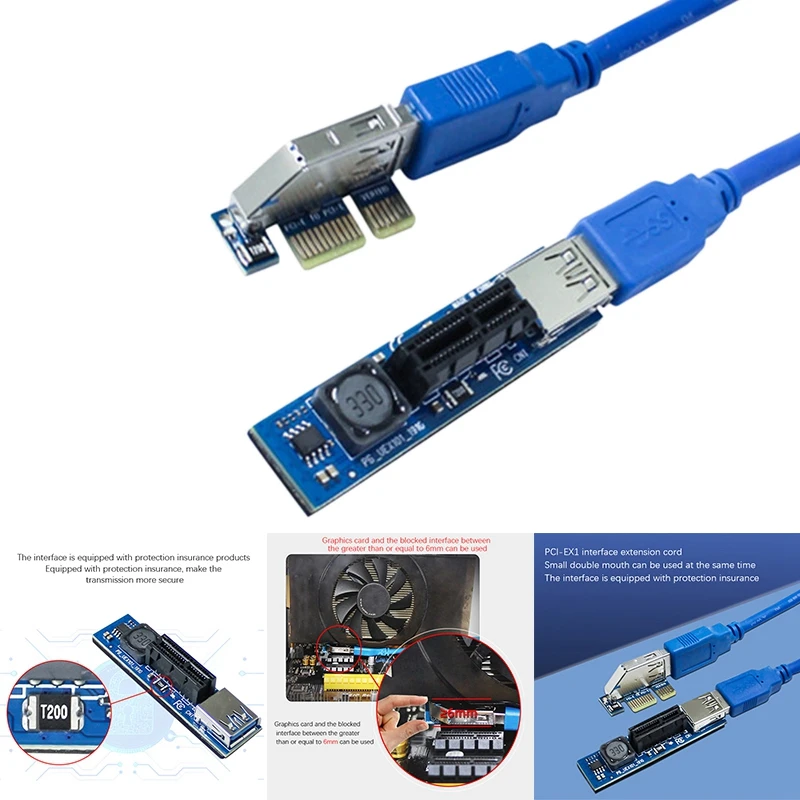 

PCIE Riser карта адаптера PCIE X1 кабель-удлинитель для USB3.0 PCIE PCI Express привести Mini Card Extender Райзер карты для компьютера