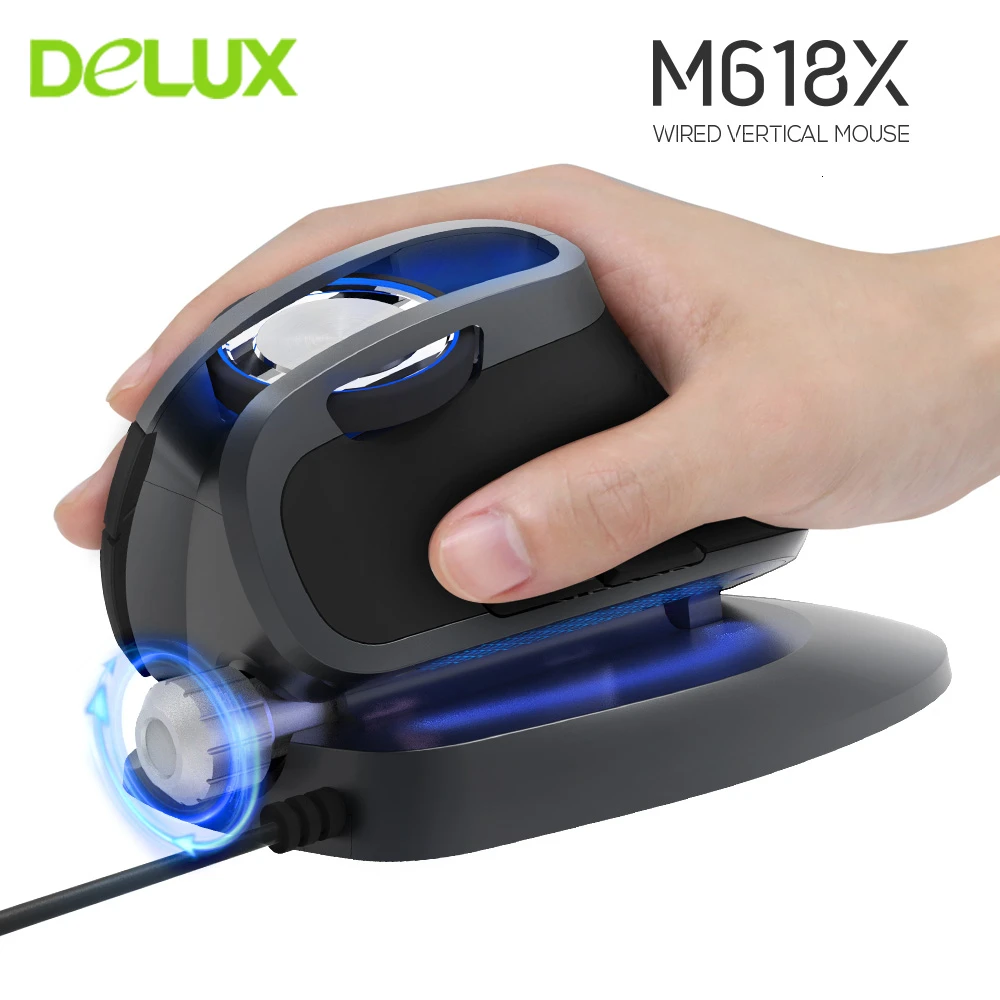 Мышь Delux M618X Вертикальная игровая 6D 4000 DPI USB|Мыши| |