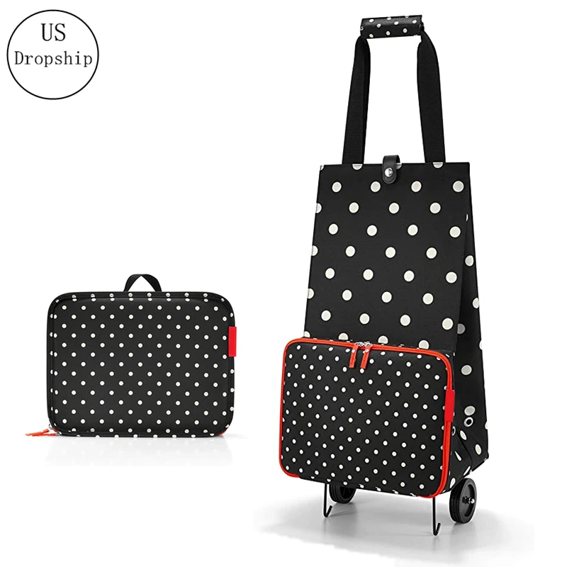 

New Folding Shopping Cart Trolley Bag With Wheels Foldable Shopping Bags Grocery Bags Food Organizer Vegetables Bag Grocery Cart