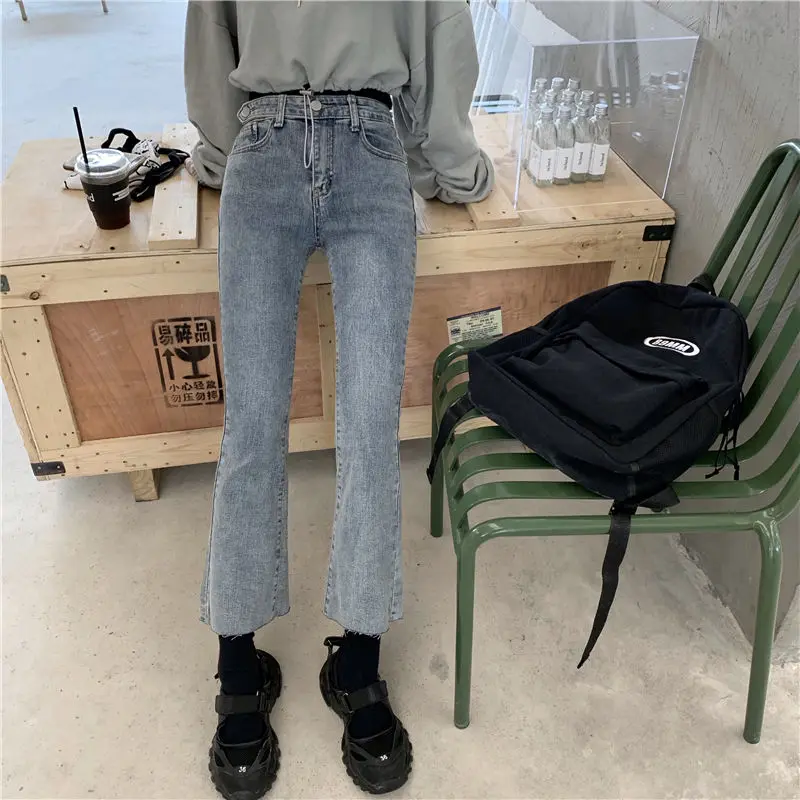Расклешенные женские джинсы в ретро стиле до щиколотки узкие Hipster подростков