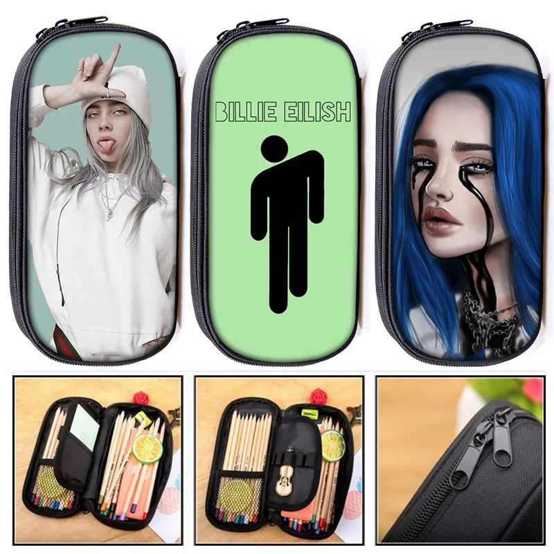 Billie Eilish чехол для карандашей, косметичка для женщин, косметичка billie elish, косметичка для девочек-подростков, пенал, школьный чехол, принадлежности