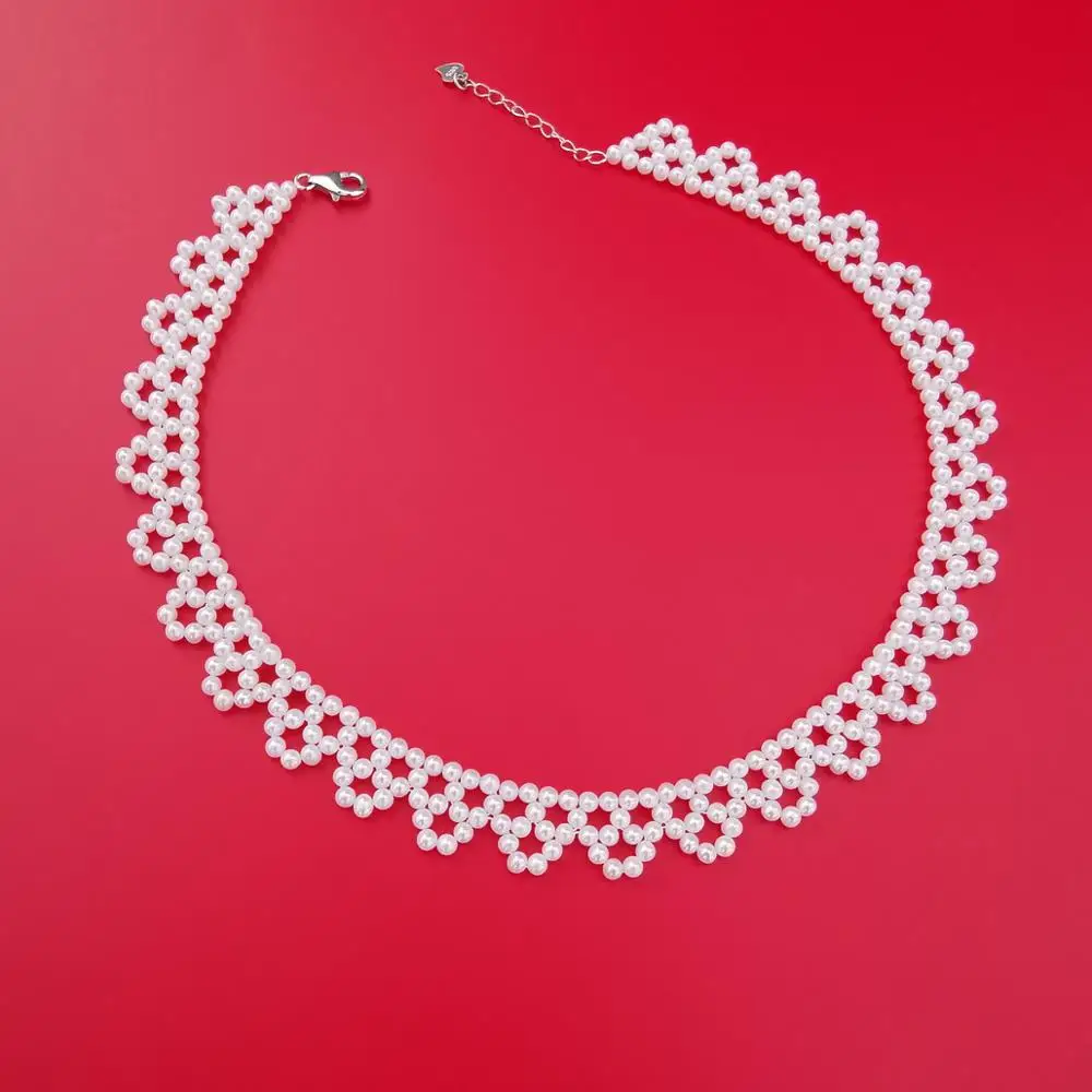 

Different design mini pearl freshwater fancy necklace natural small pearl figure necklace flower design pearl necklace