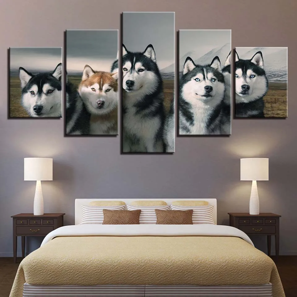 Животные Печать слон собака медведь Лев холст рисунки постер печать на стену 5