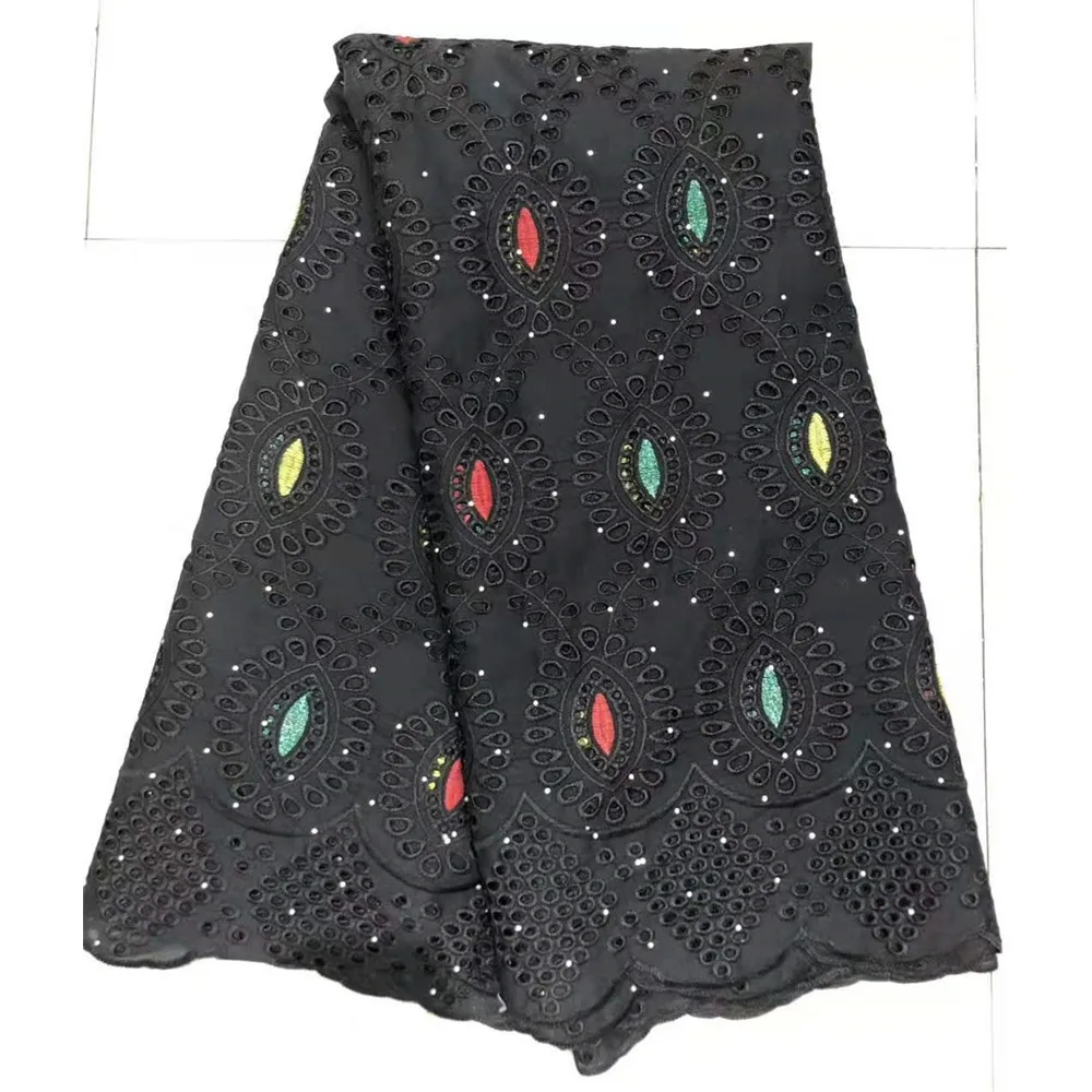 

Черная вышитая бисером ткань с вышивкой нигерийская вуаль Джордж кружевная ткань для свадебных платьев