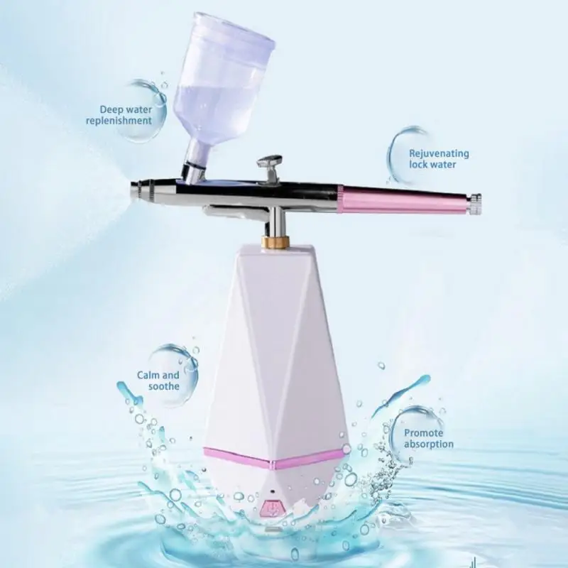 

Распылитель для лица, инжектор кислорода для воды, Портативный Аэрограф, компрессор для основы, макияжа, мини-спрей, беспроводной кислородн...