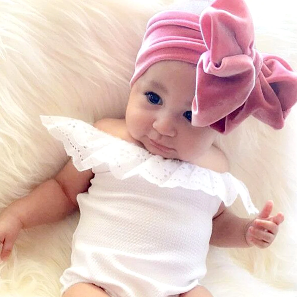 Новая Вельветовая повязка на голову для младенцев с большим бантом маленьких