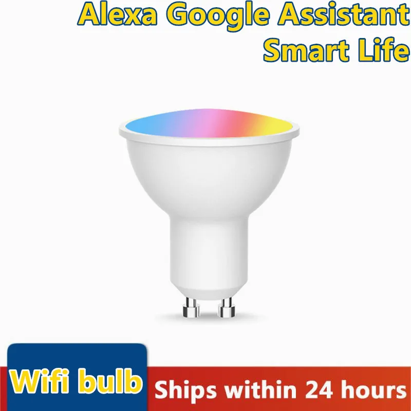 

2020 New Smart WiFi GU10 LED Bulb LAMP Remote Voice Control RGBCW Dimmable LED Light Work With Alexa Echo And Google Home