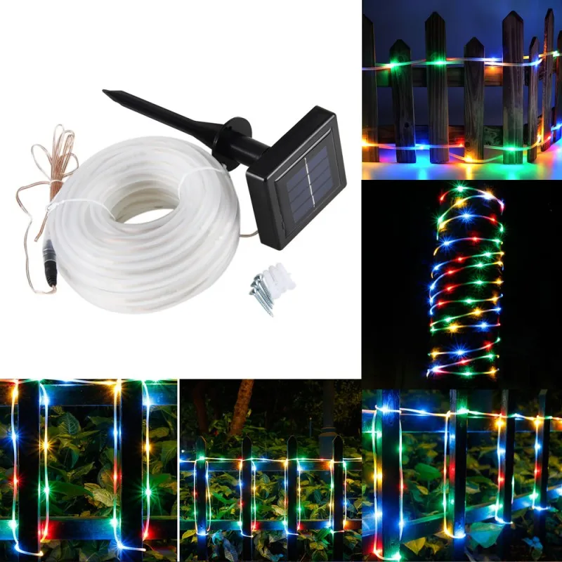 RGB 100 светодиодный Многофункциональный Солнечный праздничный декоративный