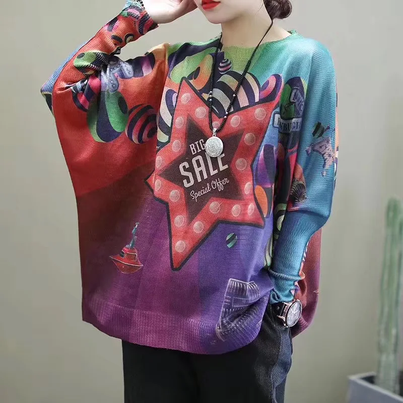 

Women's Vintage Casual Pullover Sweaters Spring Autumn Femme Plus Size Long Sleeve Cotton Knitted Tops Blouse Ropa De Mujer