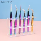 Акриловый держатель для хранения пинцета для ресниц, 6 отверстий, инструменты для наращивания ресниц, плоскогубцы, органайзер, удобная подставка, стойка для макияжа бровей