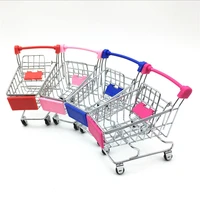 120pcs home storage box mini supermarket shopping handcart trolley simulation small shopping cart utility cart pretend play toys