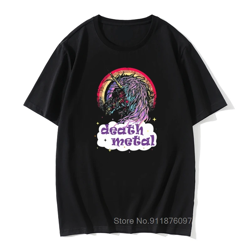 

Rainbow Zombie Unicorn Death Metal Hiphop T Shirts Rock 'N Roll Punk Tshirts For Men Design Clothes Print Tees Music