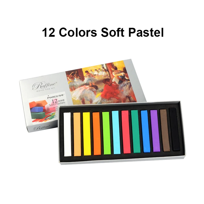 

Square Pastel Set 12 Colors Soft Dry Pastel Artist Chalk Pastel Sticks Non Toxic for Art Drawing Painting Supplie
