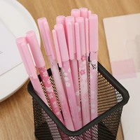3pclot lovely cherry blossom erasable pen girls pink gel pens for writing 0 5mm washable handle blue ink school office supplies