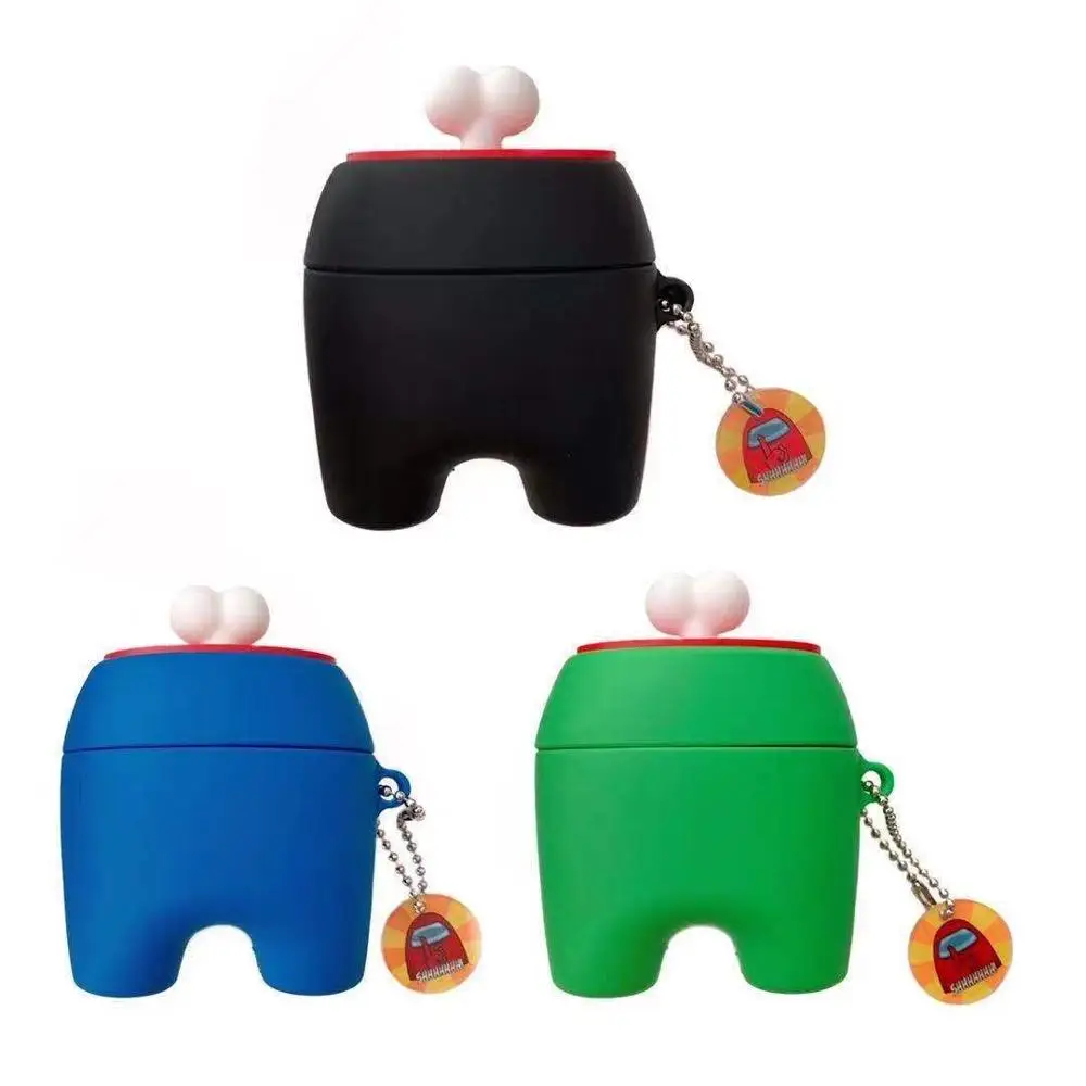 

Cute 3d Among Us Silicone Earphone Set Airpods Pro Bluetooth Earphone Case Airpods 2/1 Protective Case Fall-Proof Keychain Gift