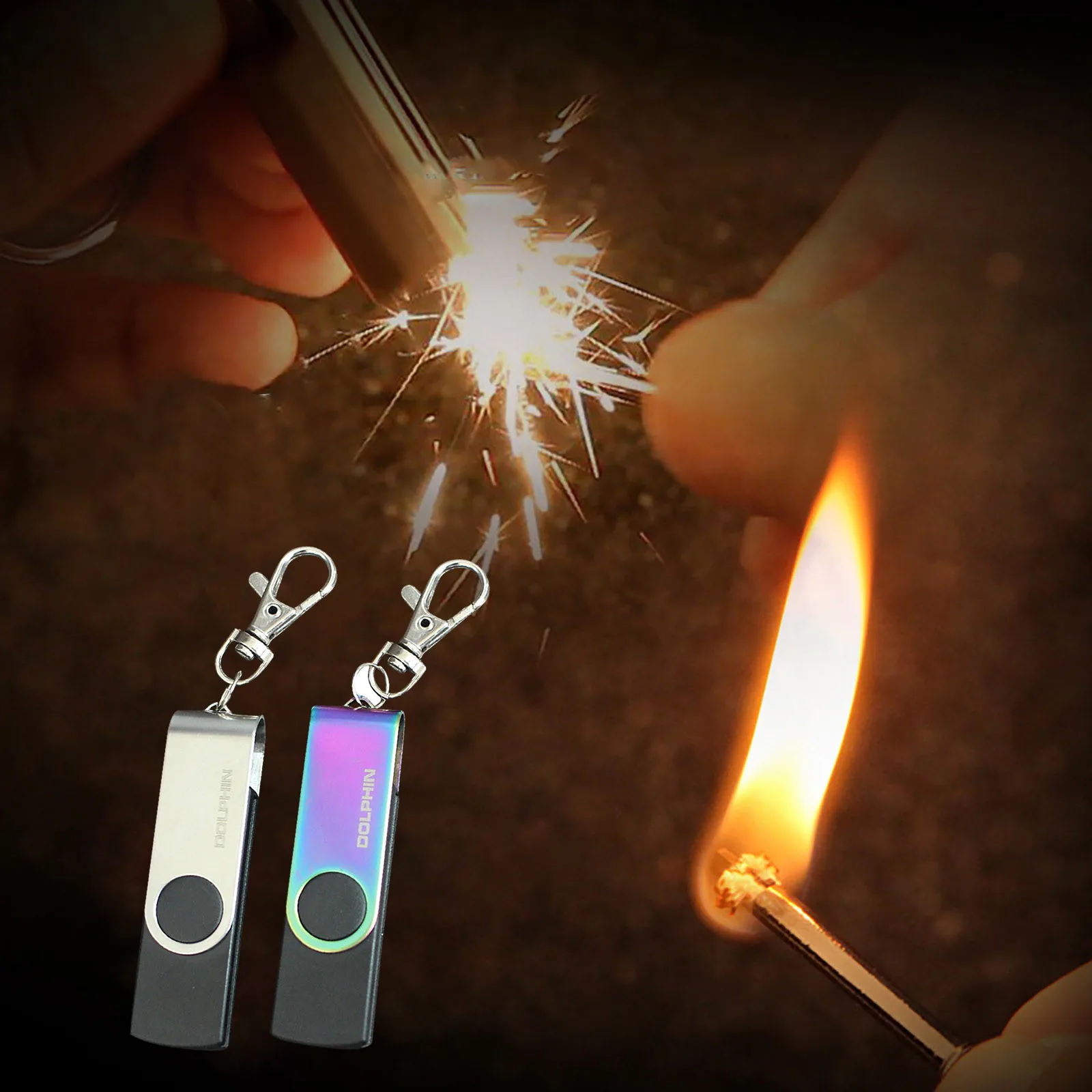 

Portable Matching Match Kerosene Lighter Bottle Keychain Outdoor Waterproof Fashion Permanent Strike Lighter Game Gifts for Men