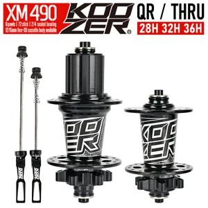 Ступица велосипедная Koozer XM490, с 4 подшипниками, 10*135 мм, QR 12*142 мм, 283236 отверстий