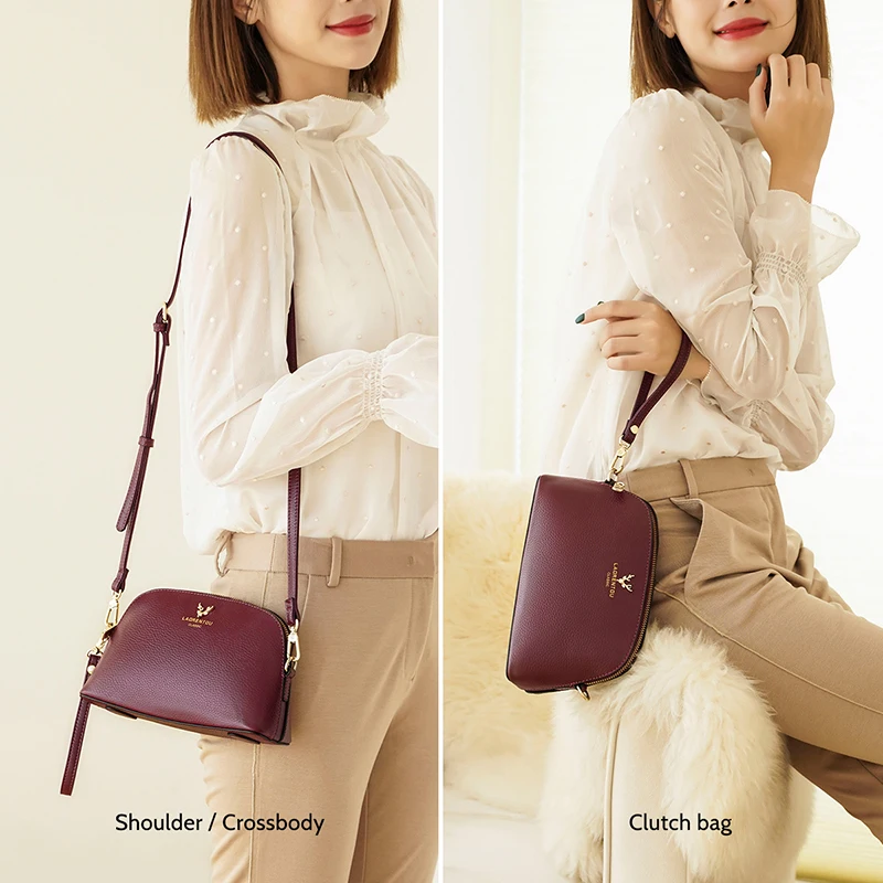 LAORENTOU женская сумка-клатч из натуральной кожи многофункциональная мягкая мини