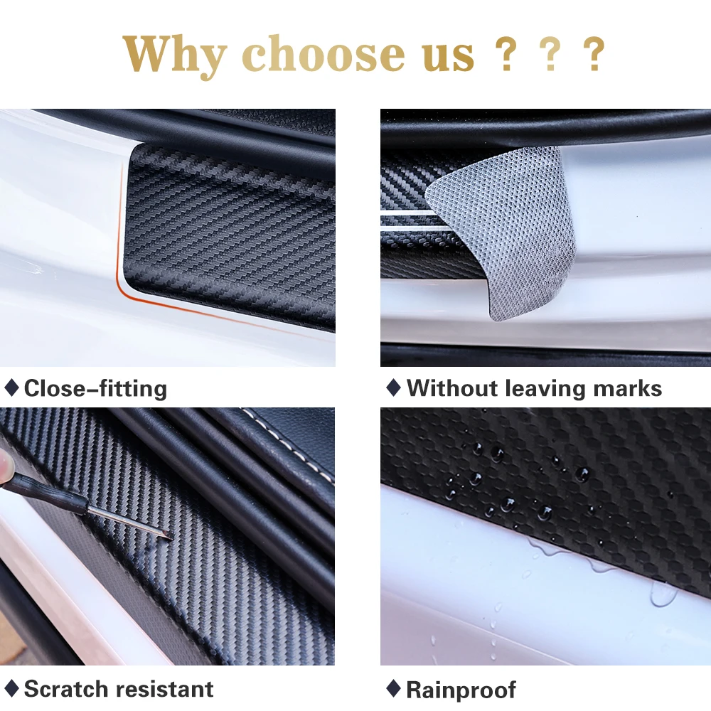 4X Car Door Threshold Sill Protector Auto Accessories Sticker For Hyundai KONA SOLARIS CRETA ACCENT TUCSON I20 I30 2021 2022 - купить по