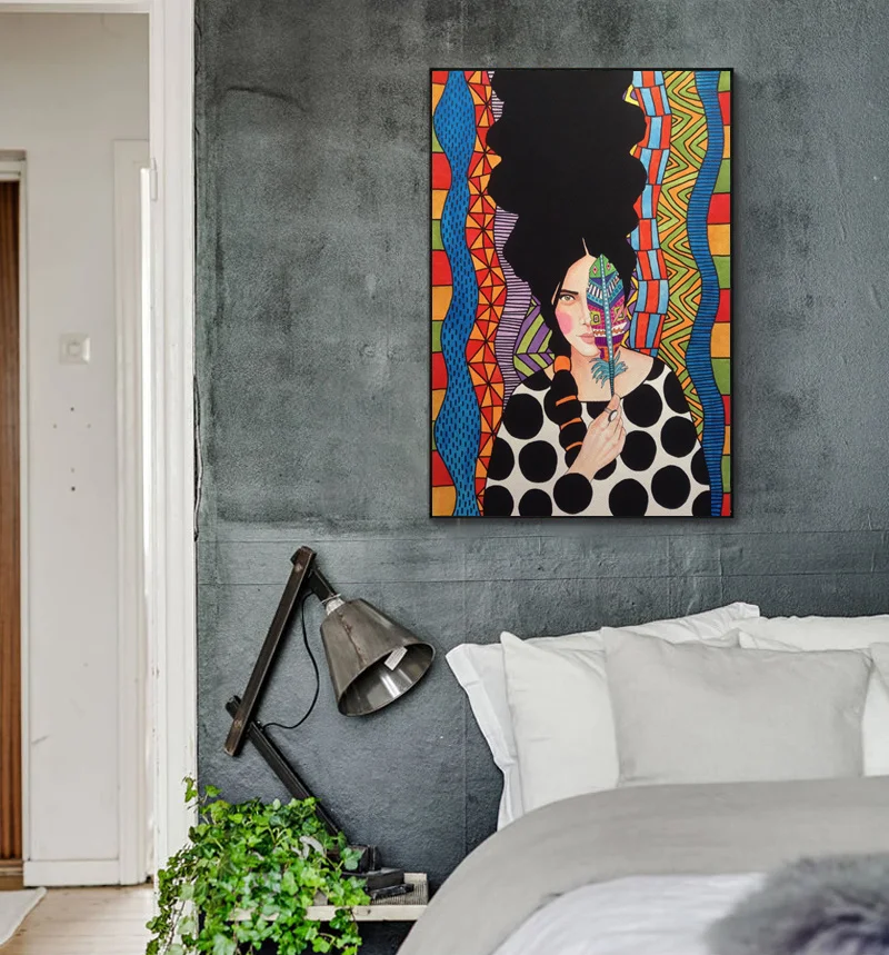 Nordic Стиль Handdraw персонажей Красочный холст картины Современный Плакаты и принты