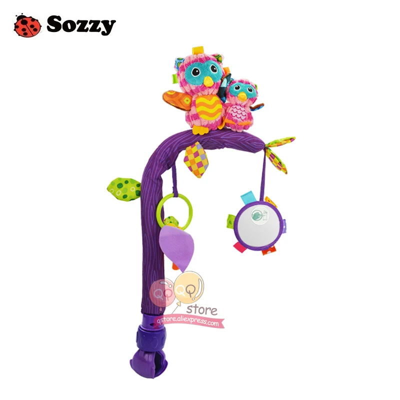 Sozzy Baby плюшевый животный взять длинный мобильный мягкая кровать кроватка погремушка-грызунок игрушки для детей подарок денежная жаба 0-12 месяцев - Цвет: Owl
