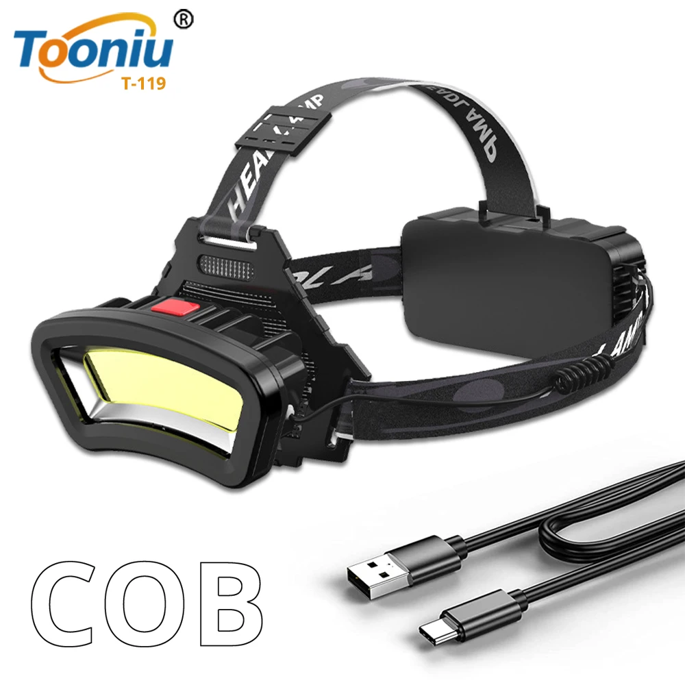 Мощный налобный фонарь COB с широким диапазоном освещения для охоты супер яркий