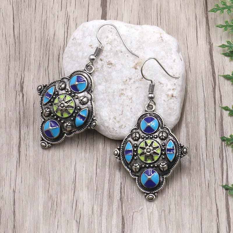 Аксессуары для девочек LosoDo новые модные цветные эмалевые бриллиантовые серьги