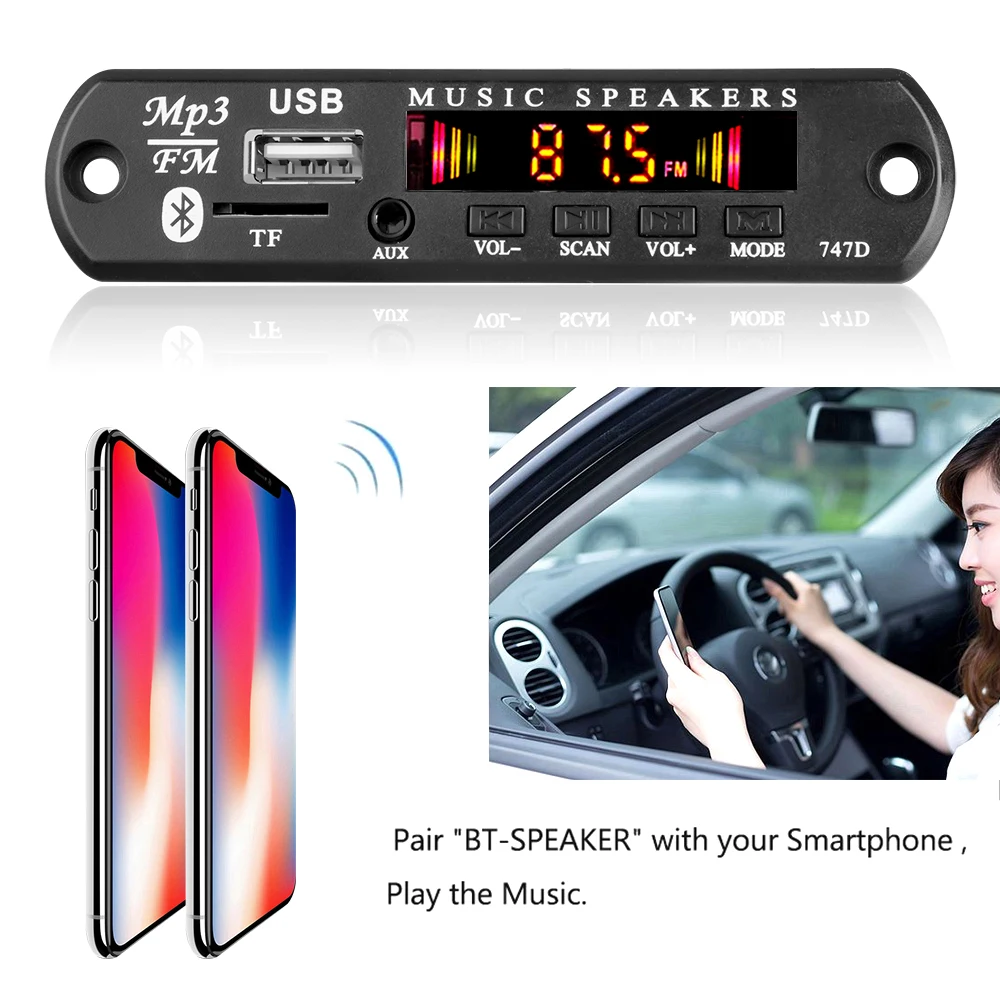 Автомобильный комплект Bluetooth MP3 плеер декодер плата модуль BT 5 0 приемник